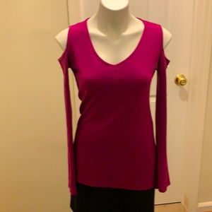 Cold shoulder knit sweater